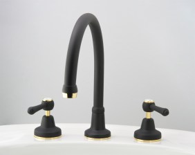 Photo_ RL4718 in Matte Black with Antique Brass Trim (MA) finish